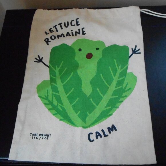 Set of 3 Reusable Cotton Produce Bags-Silly Sayings Lettuce, Turnip & Onion-NWOT - Picture 6 of 9